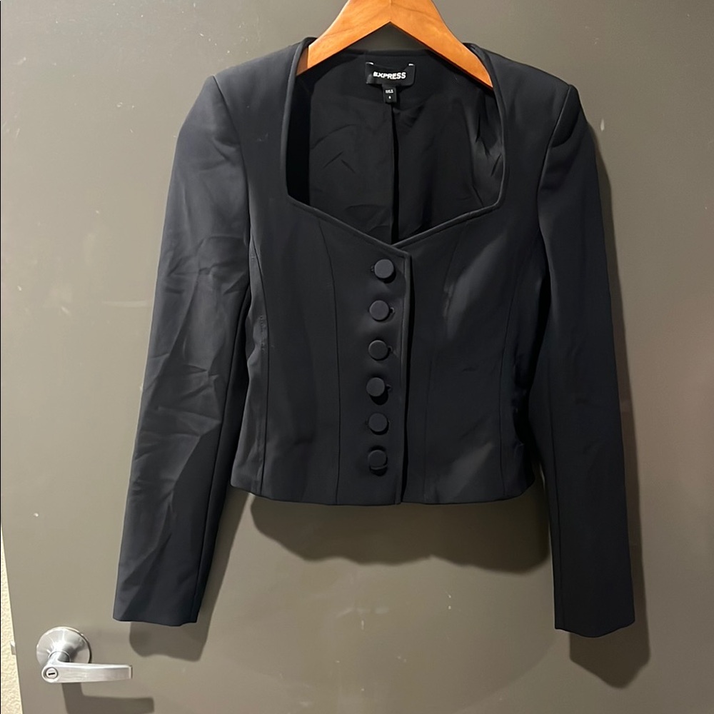 Express Black Blazer Cropped Tailored Jacket